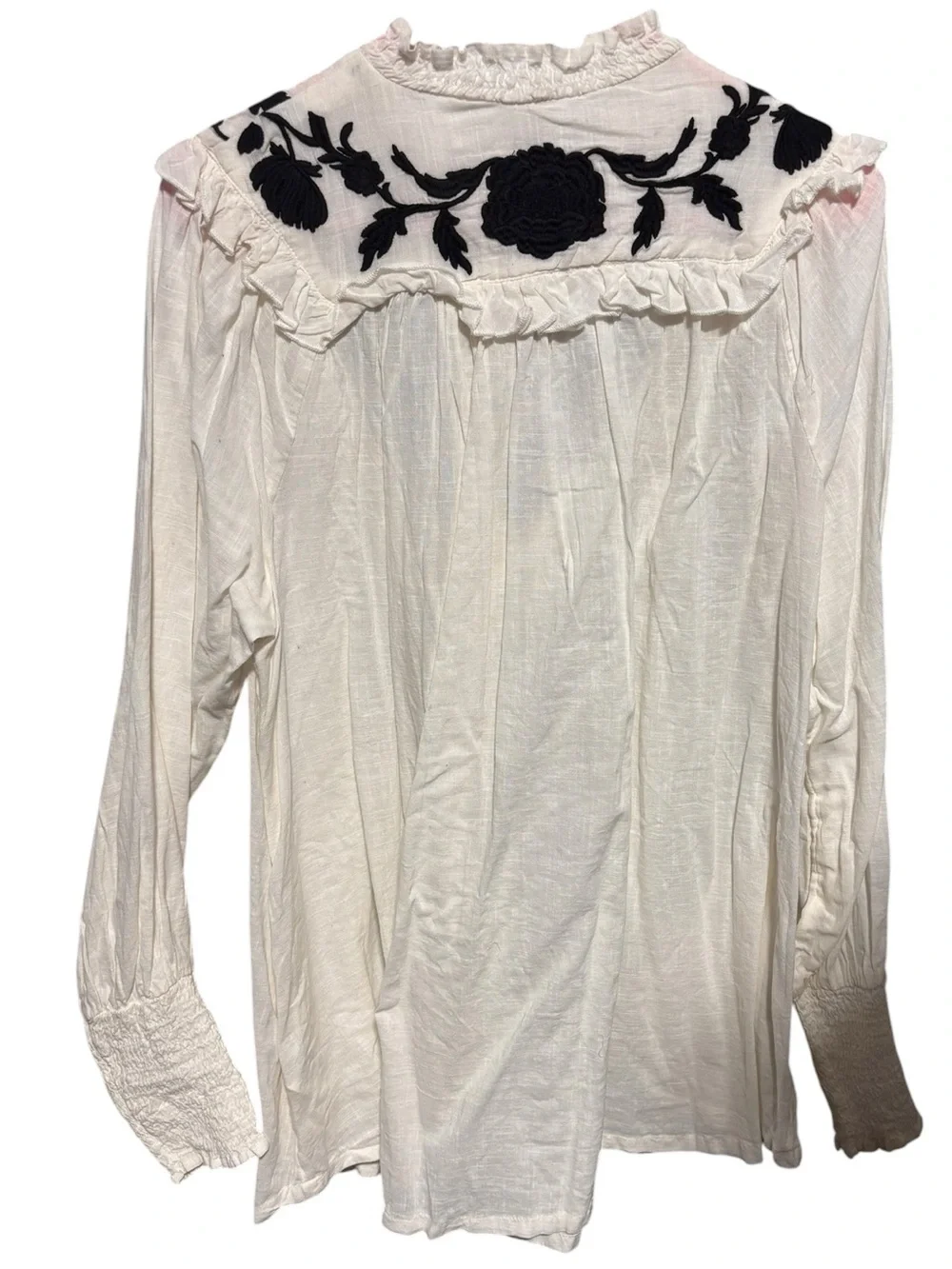 🤗 Free People Rose Vines Embroidery Top - Picture 3 of 4